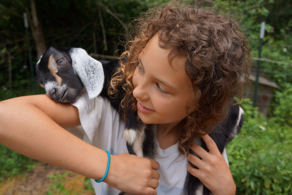 Girl with goat